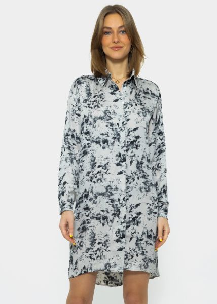 Shirt dress with print - gray
