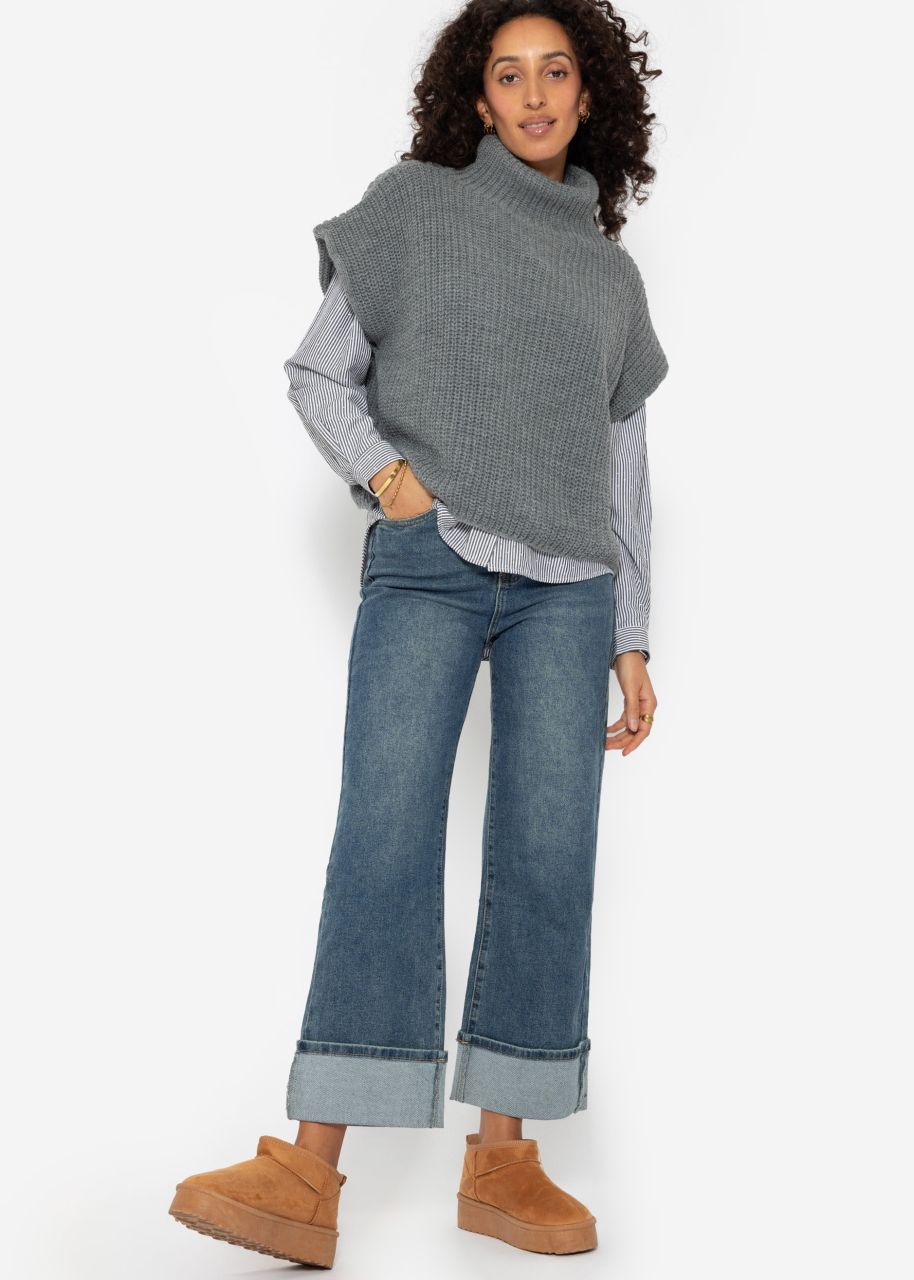 Pullover with turtleneck - dark gray