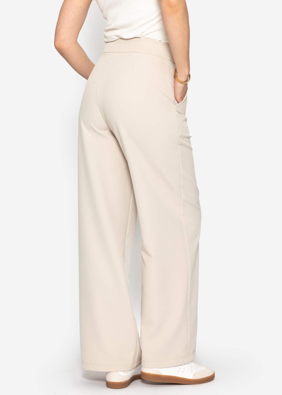 Highwaist fabric trousers - beige