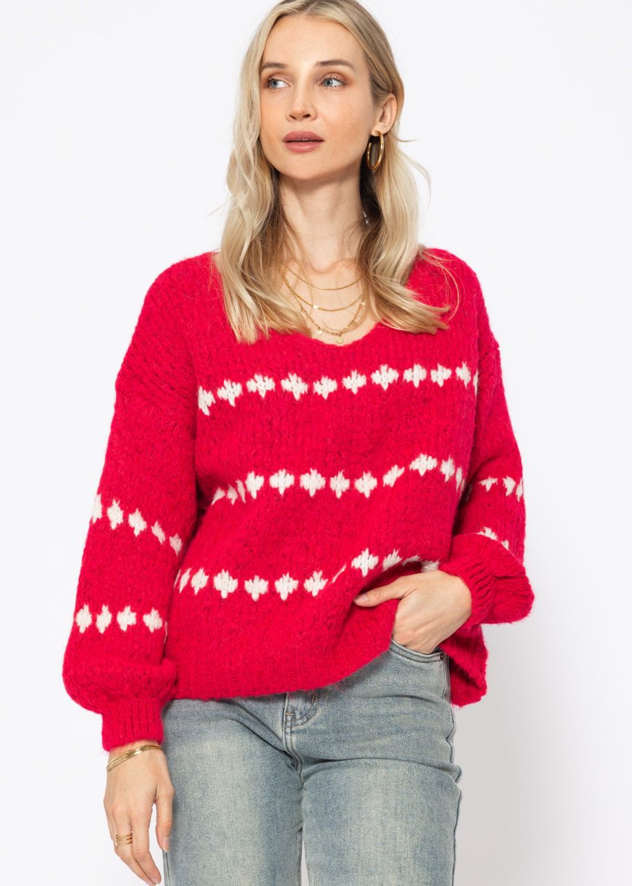 Jumper with fantasy stripe pattern - pink