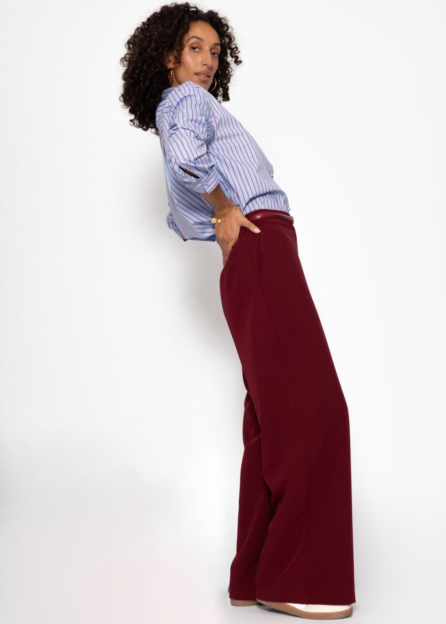 Lightweight fabric trousers - burgundy