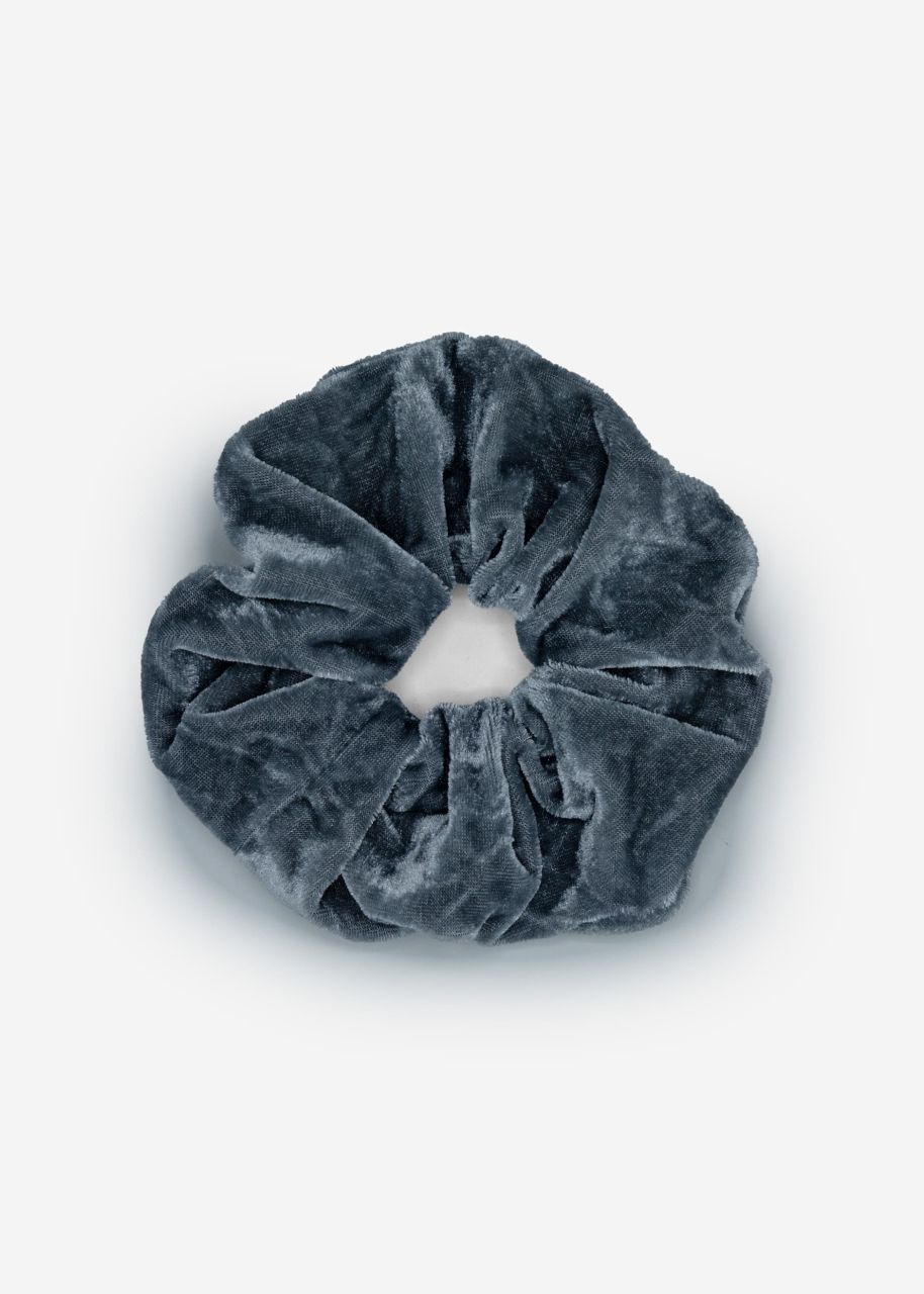 Scrunchie aus Velvet - dunkelgrau