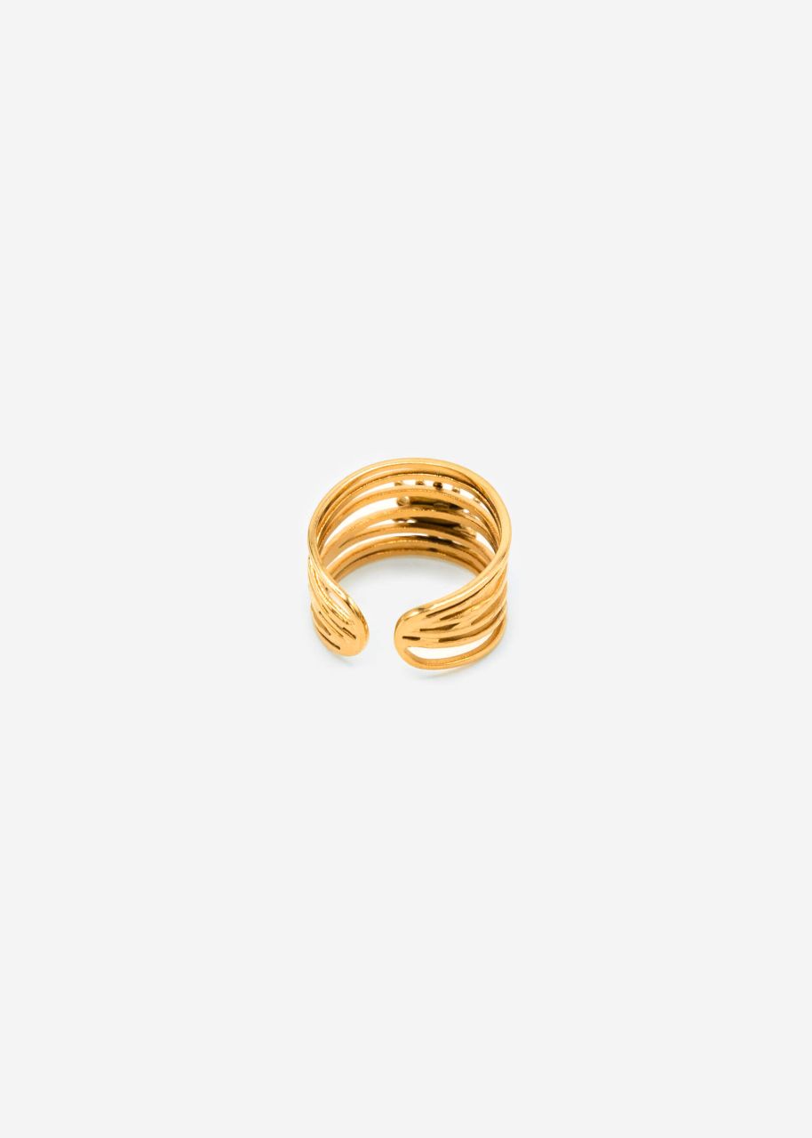 Stacking ring with flower - gold