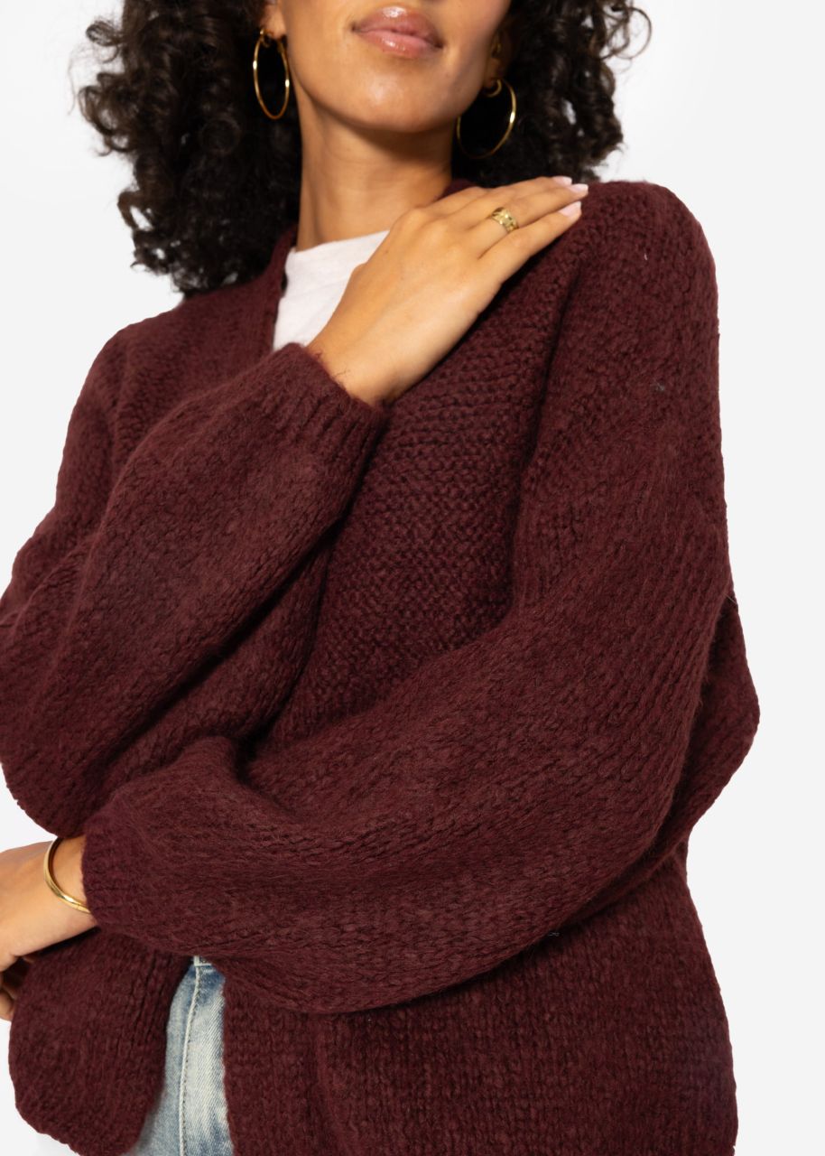 Fluffy cardigan - wine red