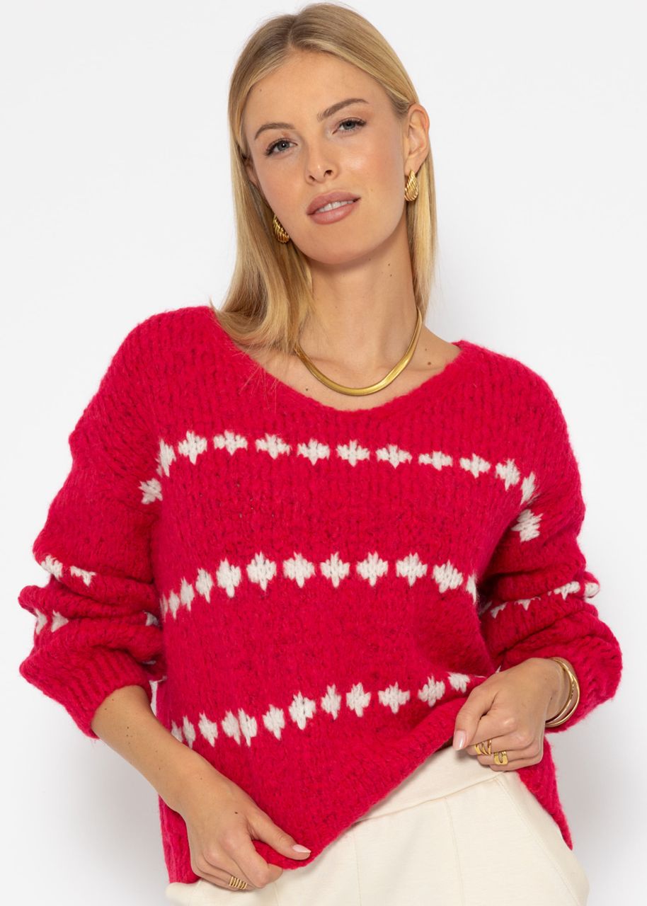 Jumper with fantasy stripe pattern - pink