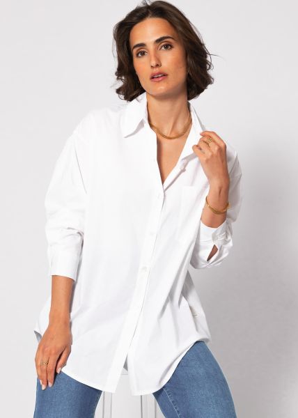 Long cotton blouse - white