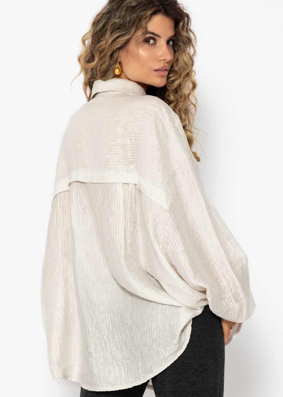 Oversize viscose blouse - light beige