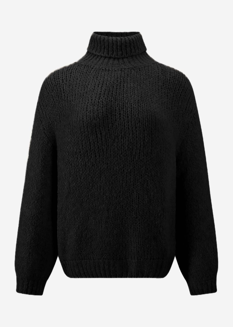 Oversize turtleneck jumper - black