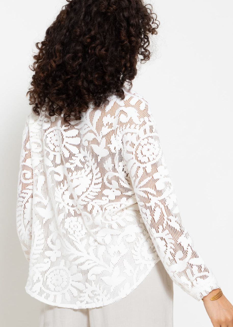 Lace blouse - offwhite