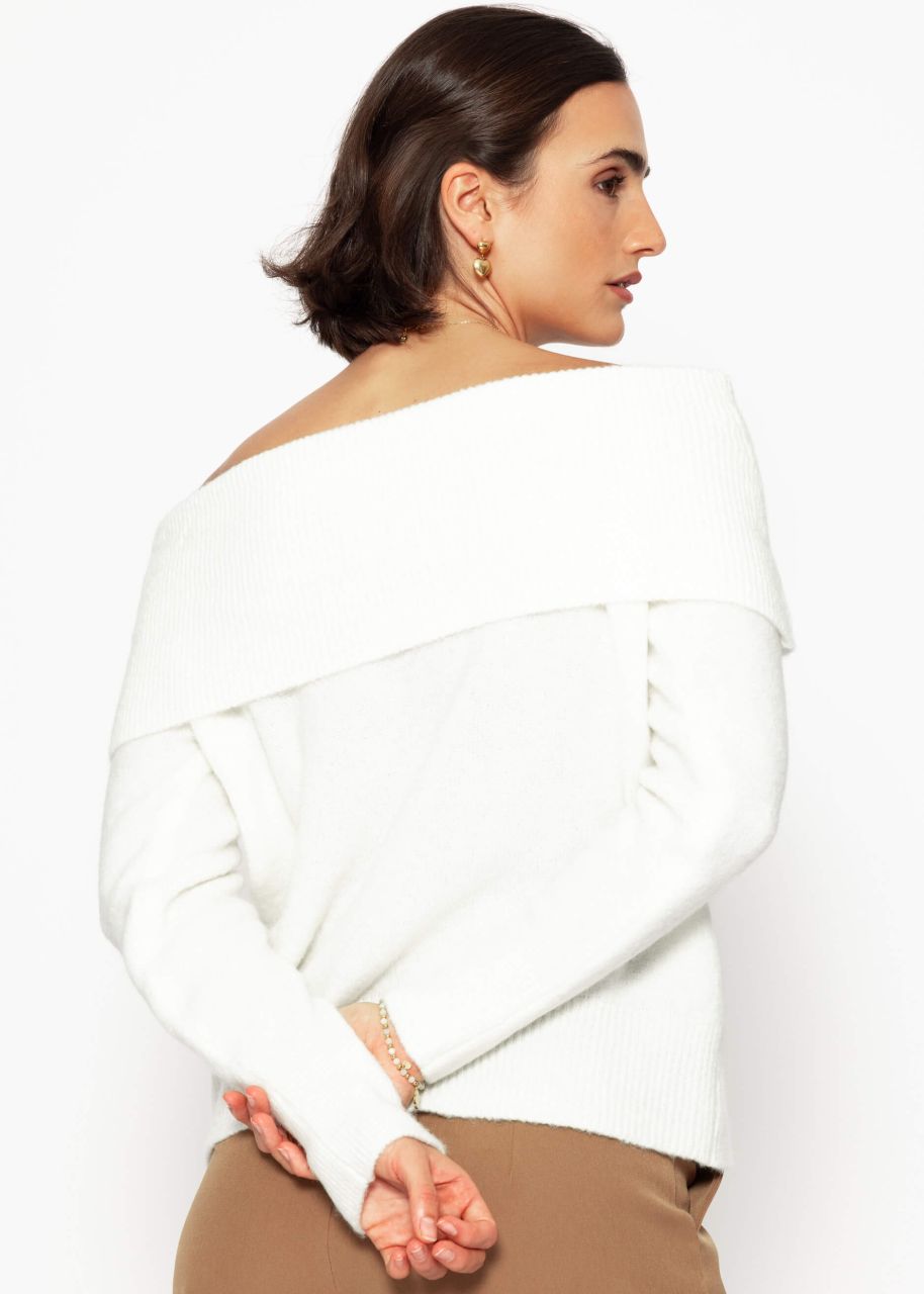 Off-the-shoulder sweater - offwhite