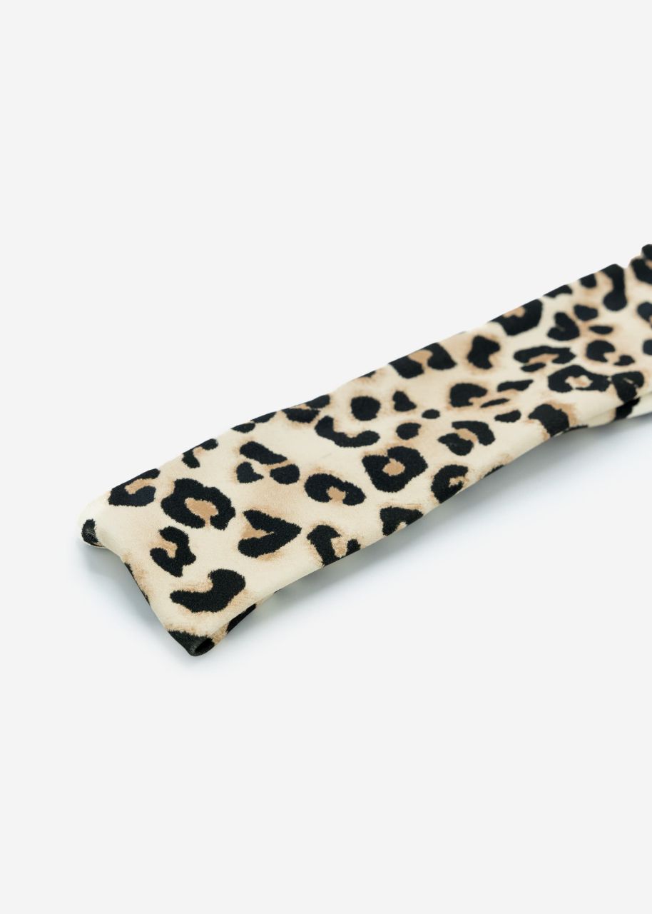 Hairband with leo print - beige