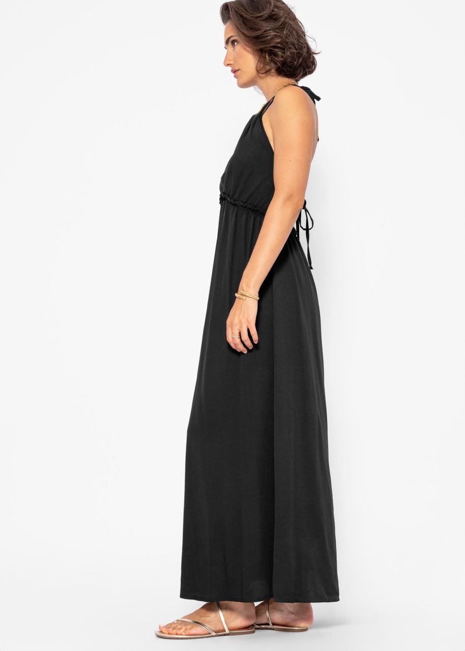 Halter neck maxi dress - black