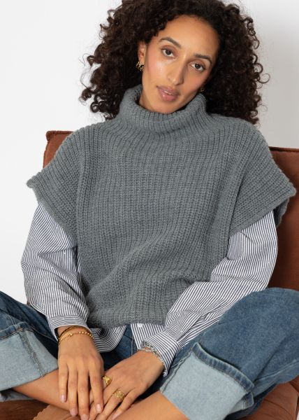 Pullover with turtleneck - dark gray