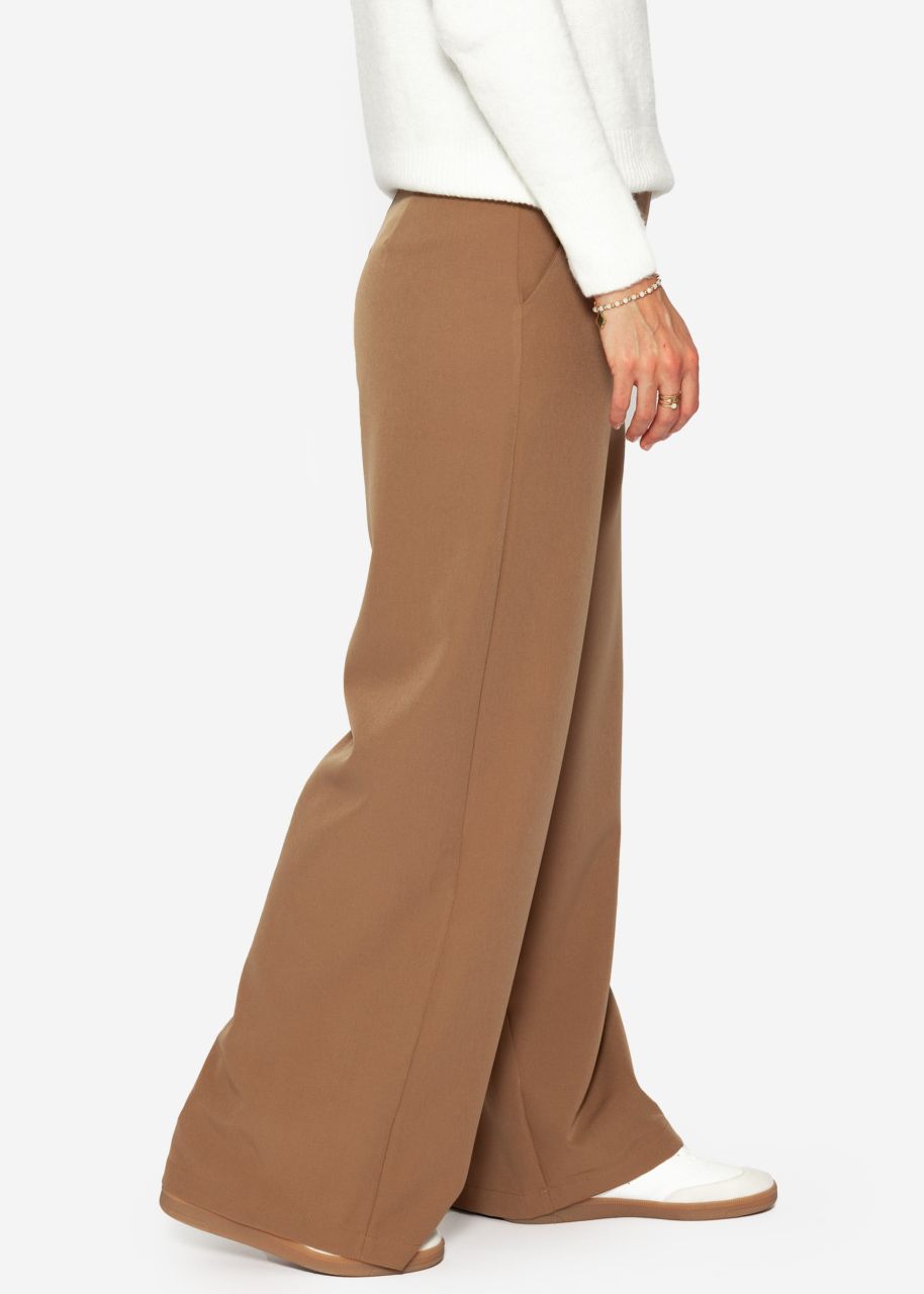 Highwaist fabric trousers - mocha