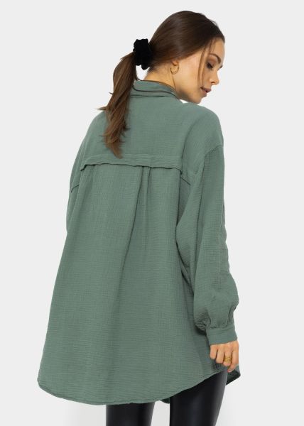 Oversize muslin blouse, sage green