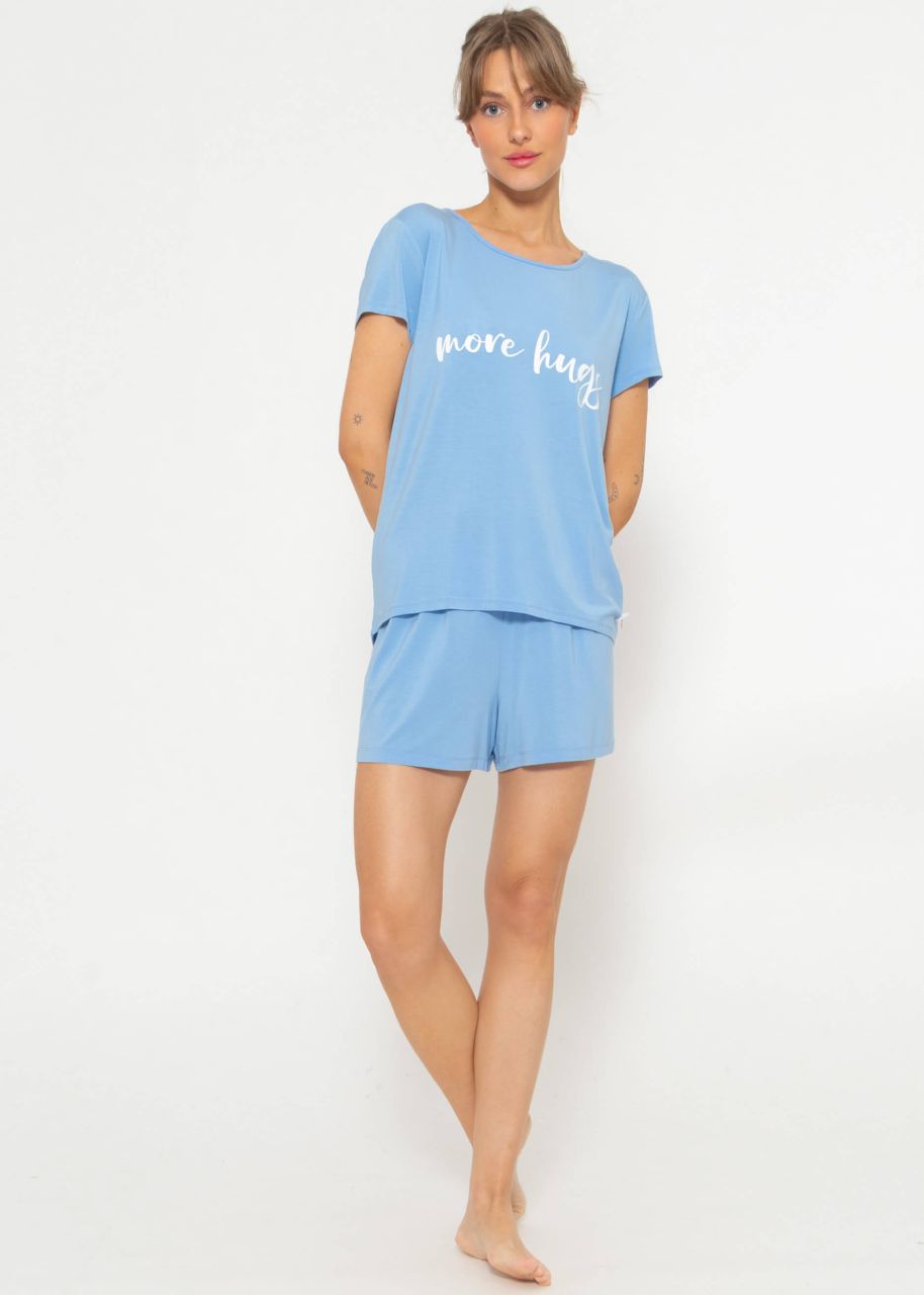 Pyjama shirt with print - light blue