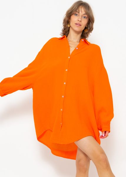 Muslin blouse oversize, orange