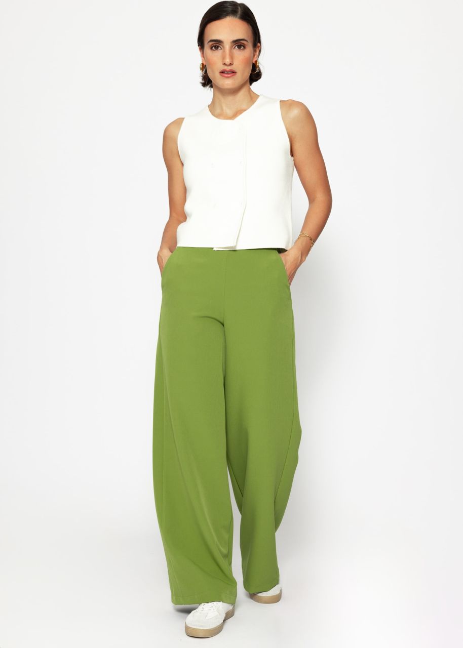 Highwaist fabric trousers - pistachio green