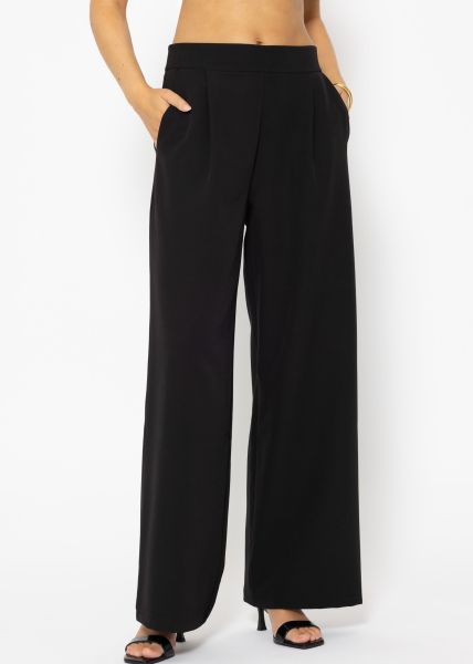 Fabric trousers with side zip - black