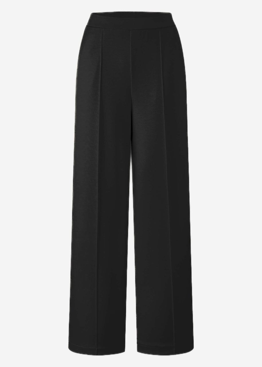 Soft, wide jogging trousers with piping - black