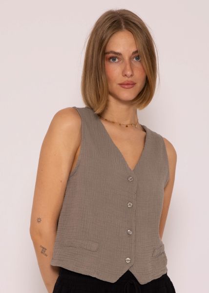 Muslin Suit Waistcoat, taupe