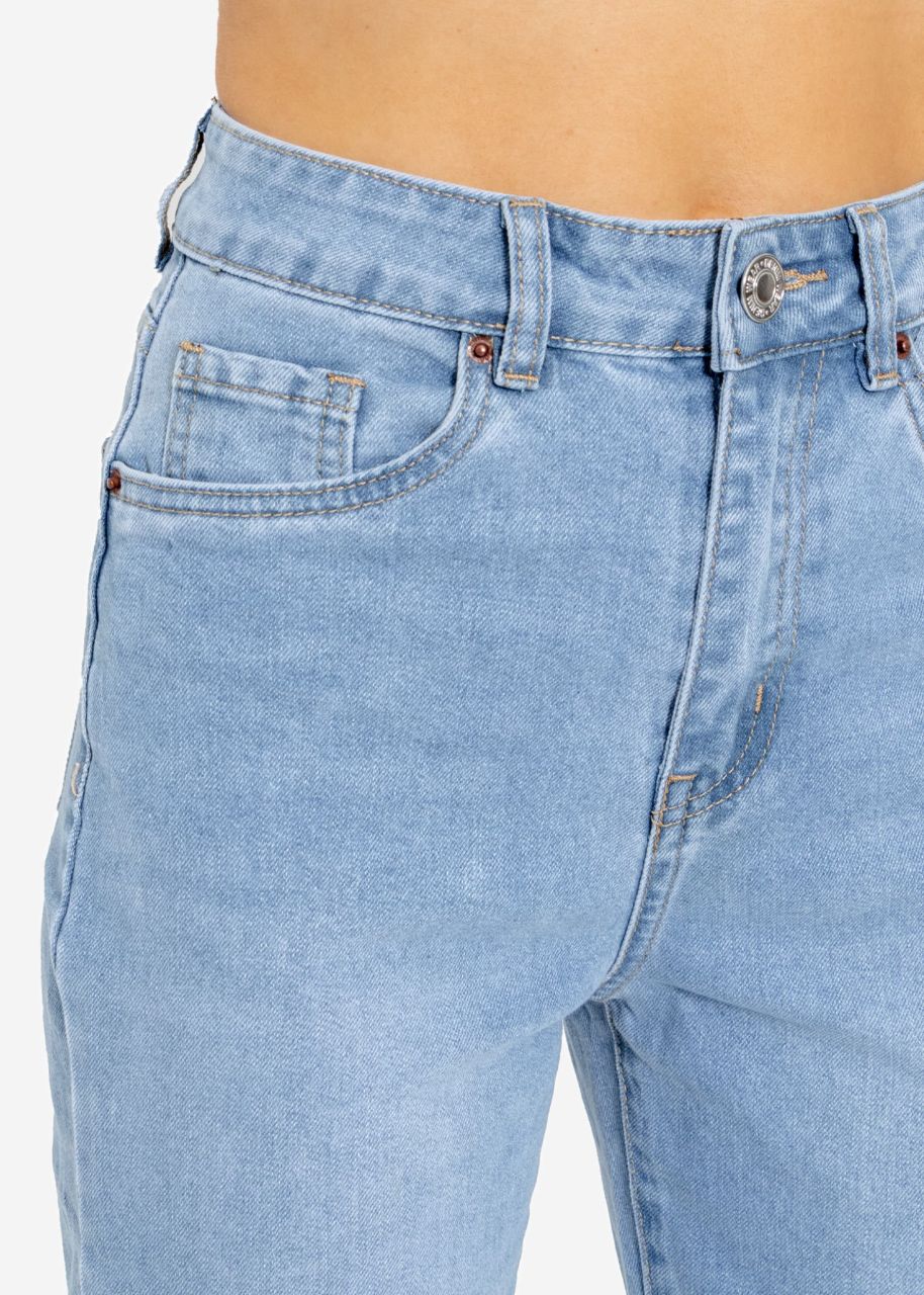 Highwaist jeans with wide leg - blue