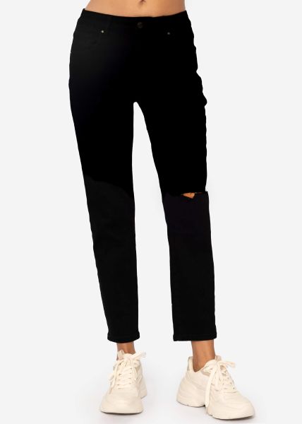 Relax Fit Jeans with slit - black