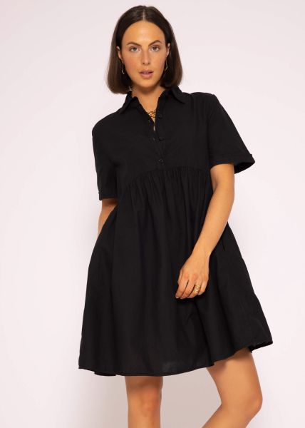Dress with wide skirt, black