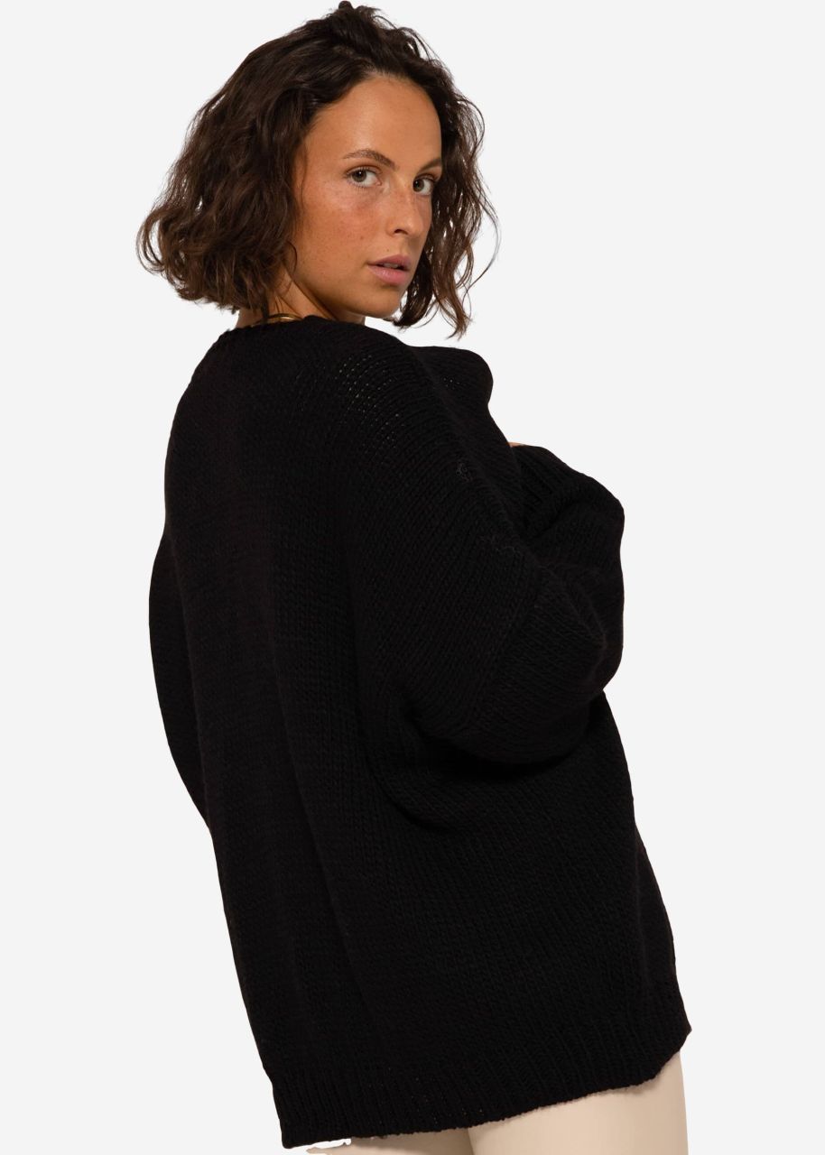 Oversize knit cardigan - black