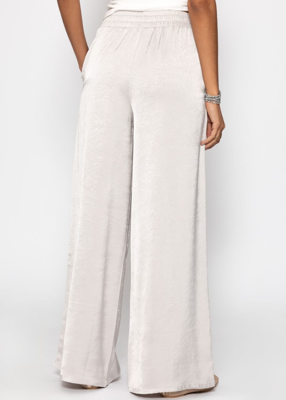 Satin wide-leg trousers - light grey