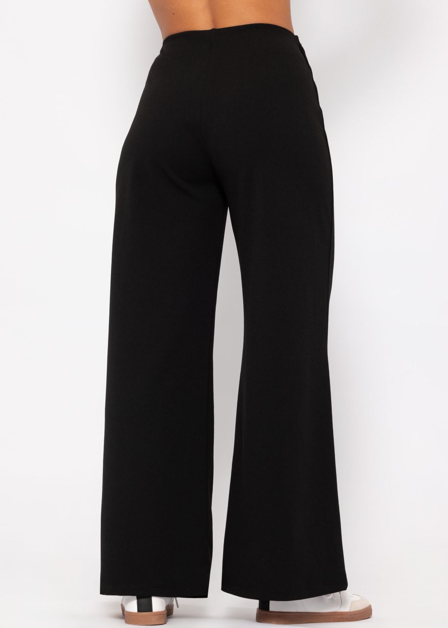 Wide slip-on pants - black