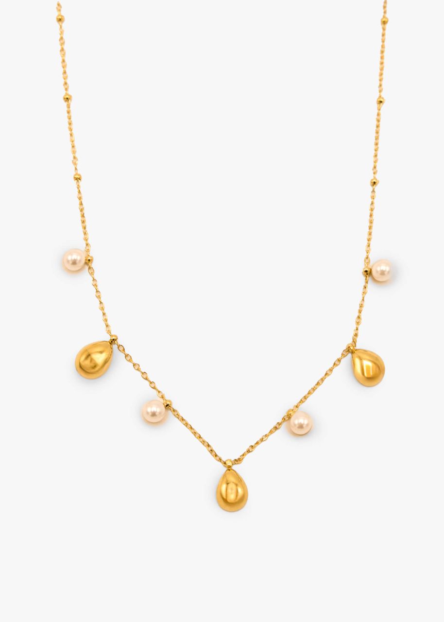 Necklace with pearls - gold