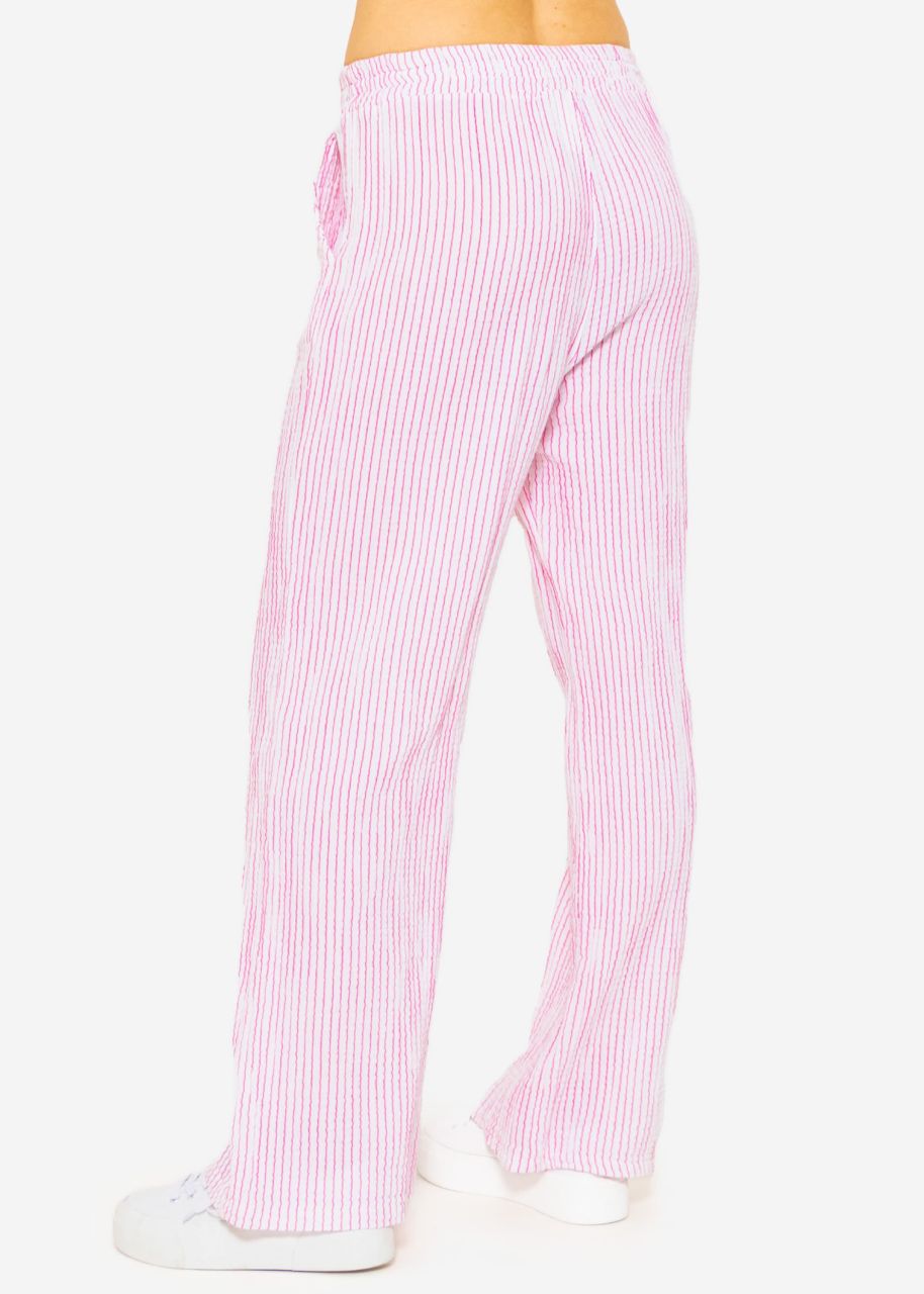 Muslin Pants, striped, pink and white