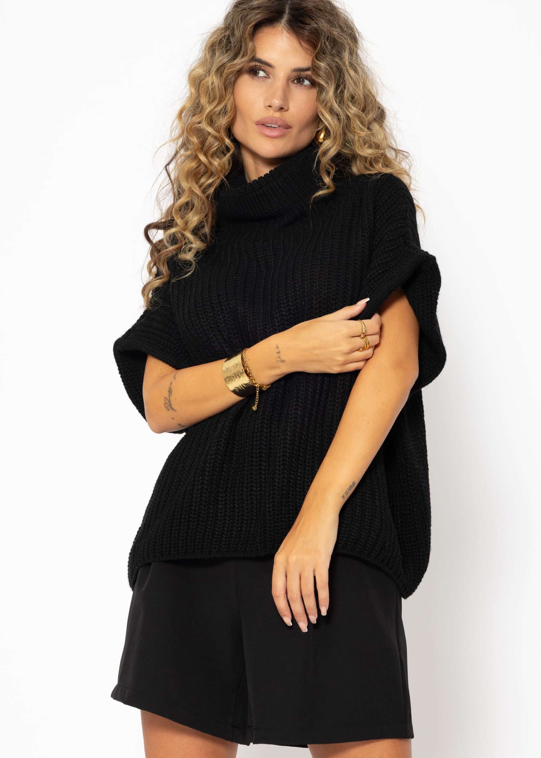 Jumper with turtleneck - black