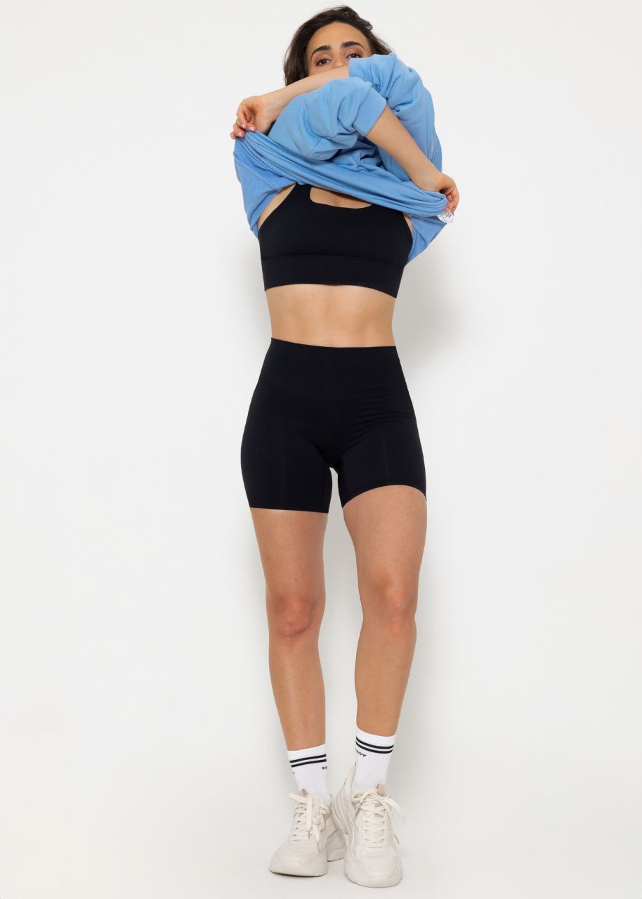 Short sports leggings - black