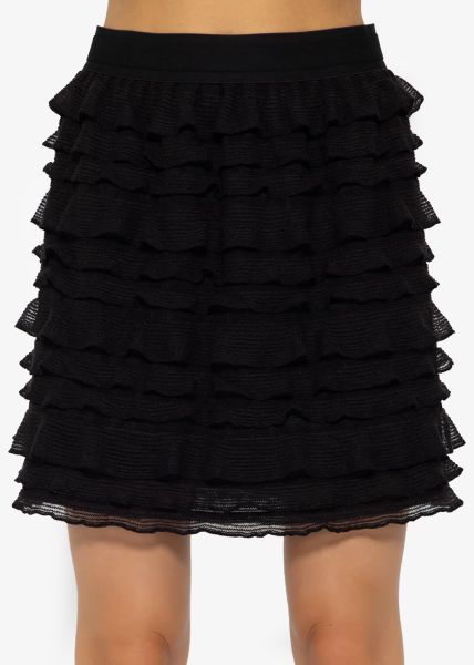 Short ruffle skirt - black