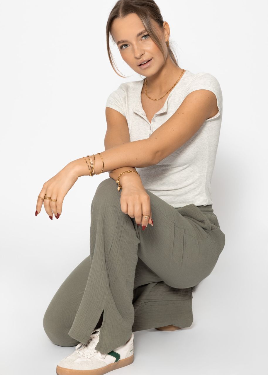 Muslin Pants, khaki