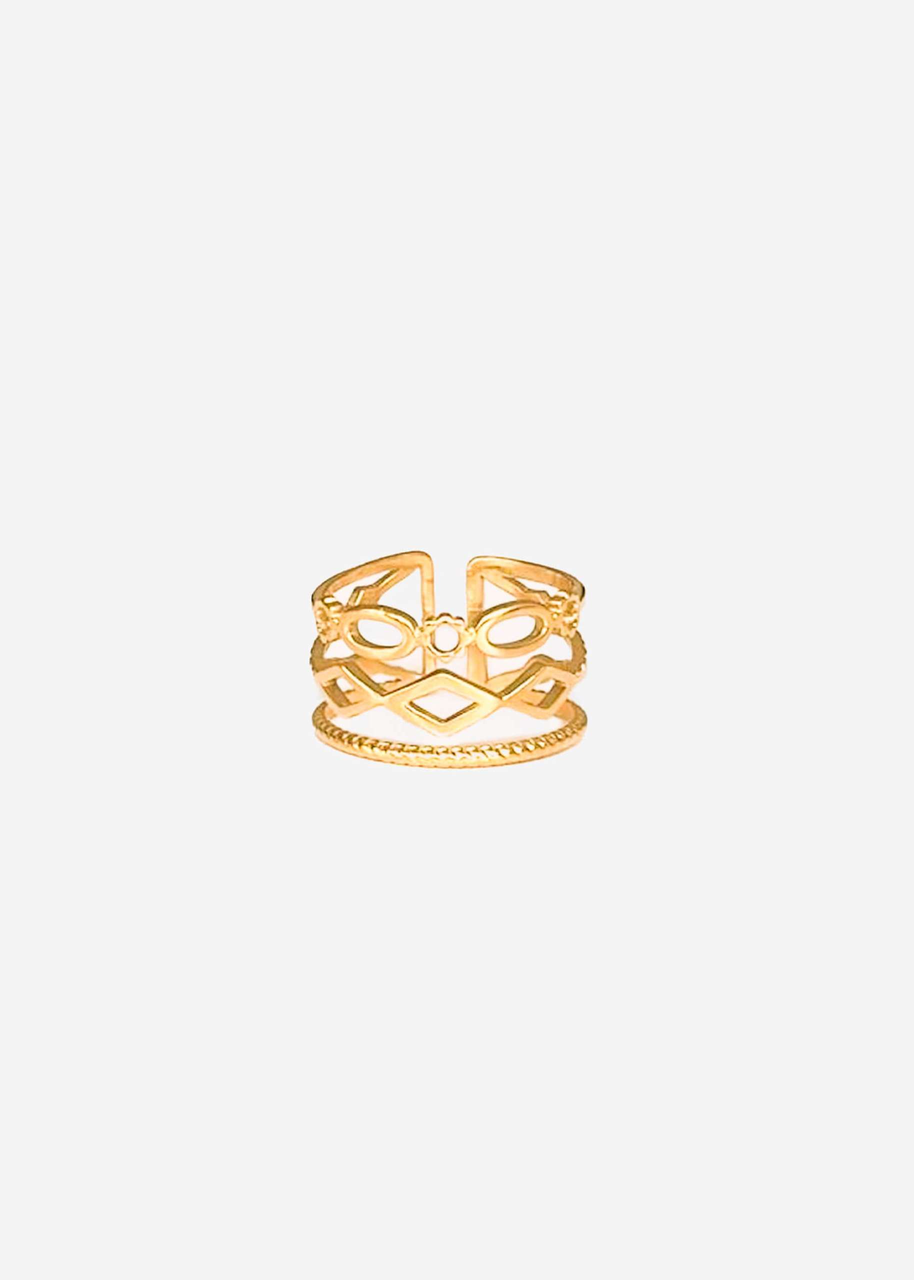 Three-piece ring, gold