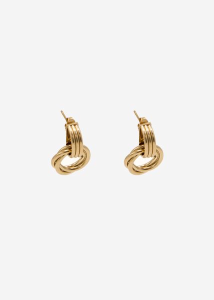 Stud earrings with twist detail - gold
