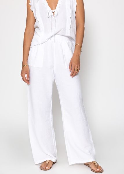 Muslin trousers - white