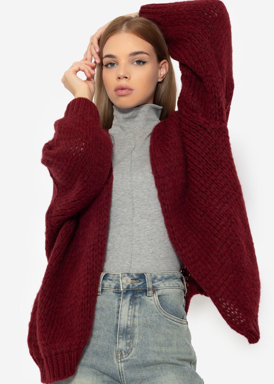 Oversize cardigan - burgundy red