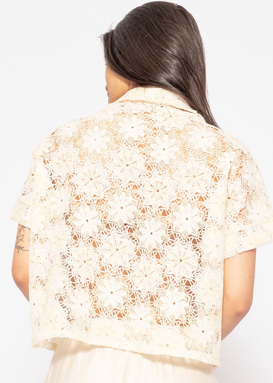 Lace blouse jacket - offwhite