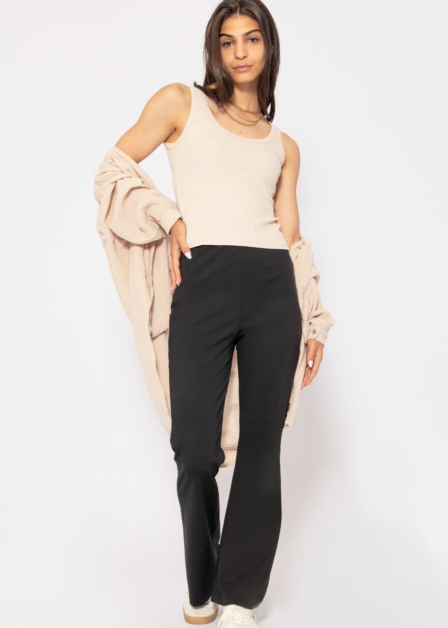 Flare Jersey Pants - black