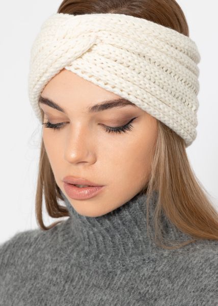 Ribbed knit headband - offwhite