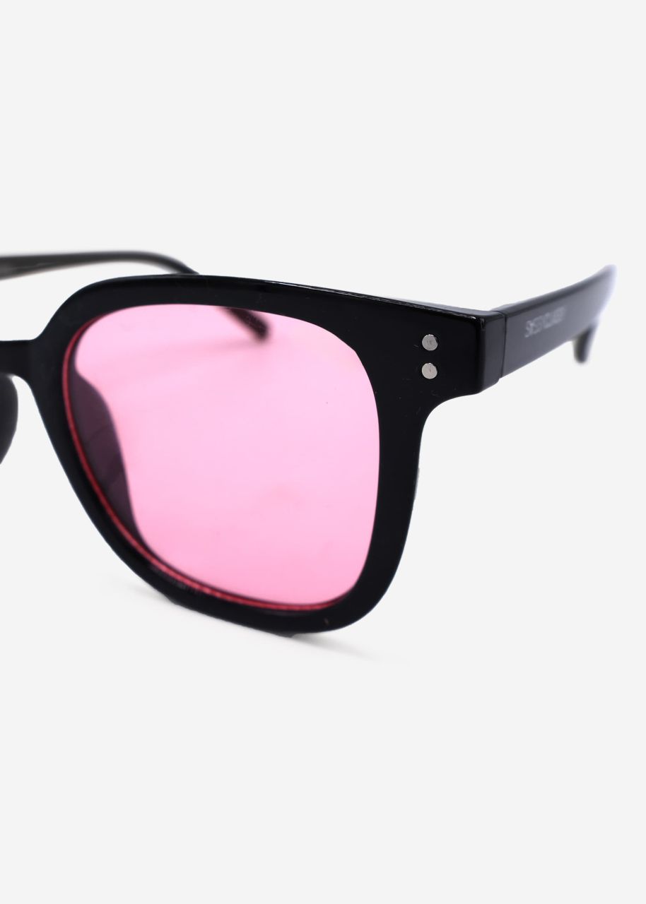 Sunglasses with pink tinted lenses - black