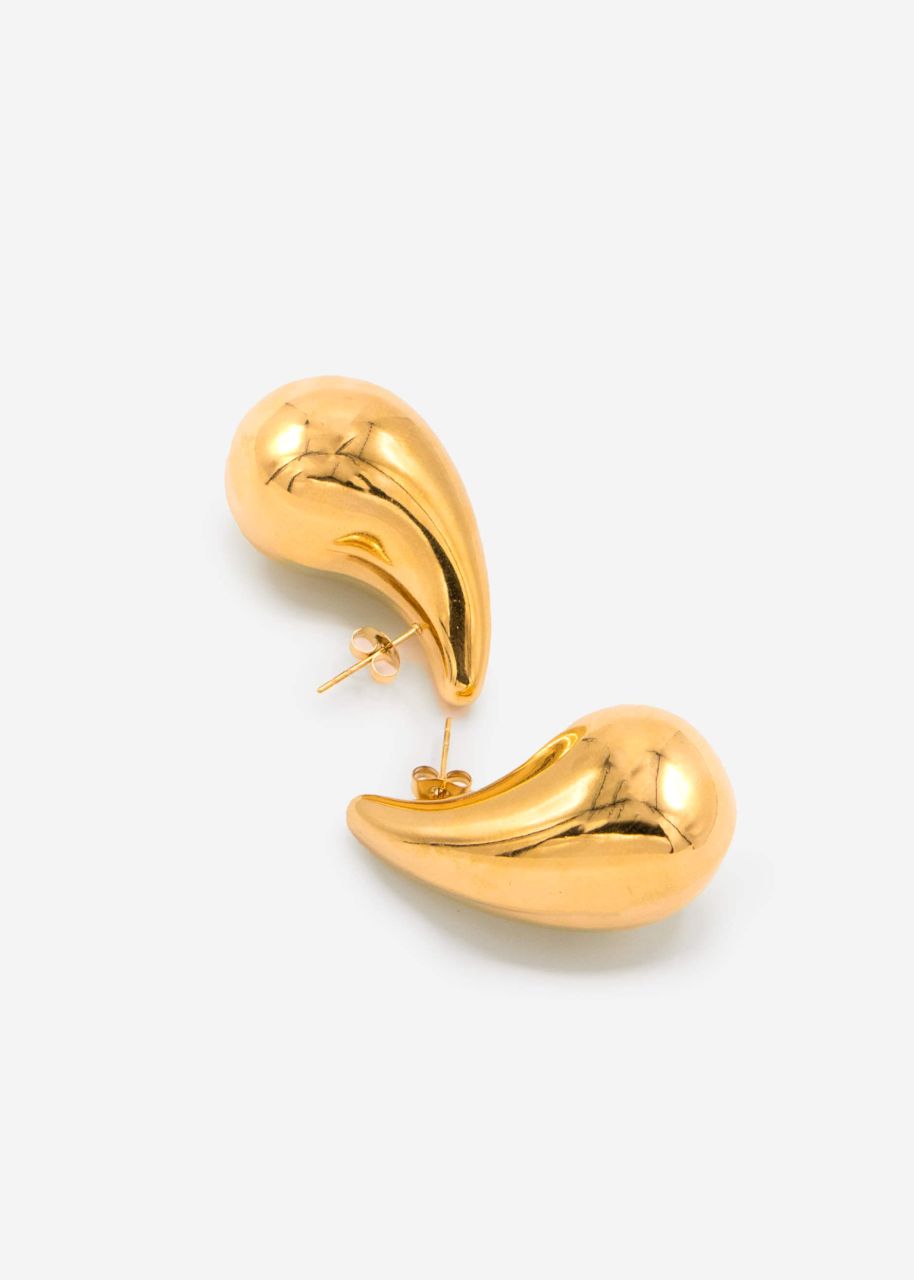 Large Drops stud earrings - gold