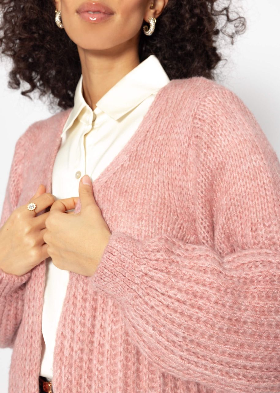 Cardigan with structure - dusky pink