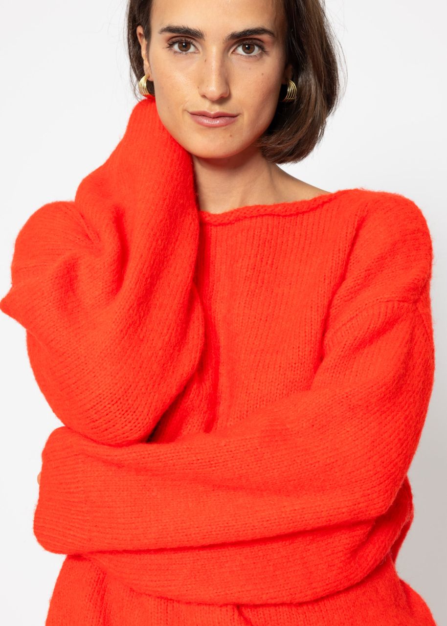 Oversize sweater - orangered