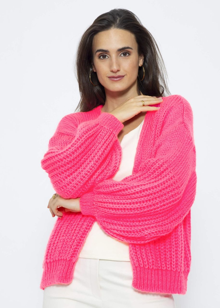 Cardigan with structure - pink
