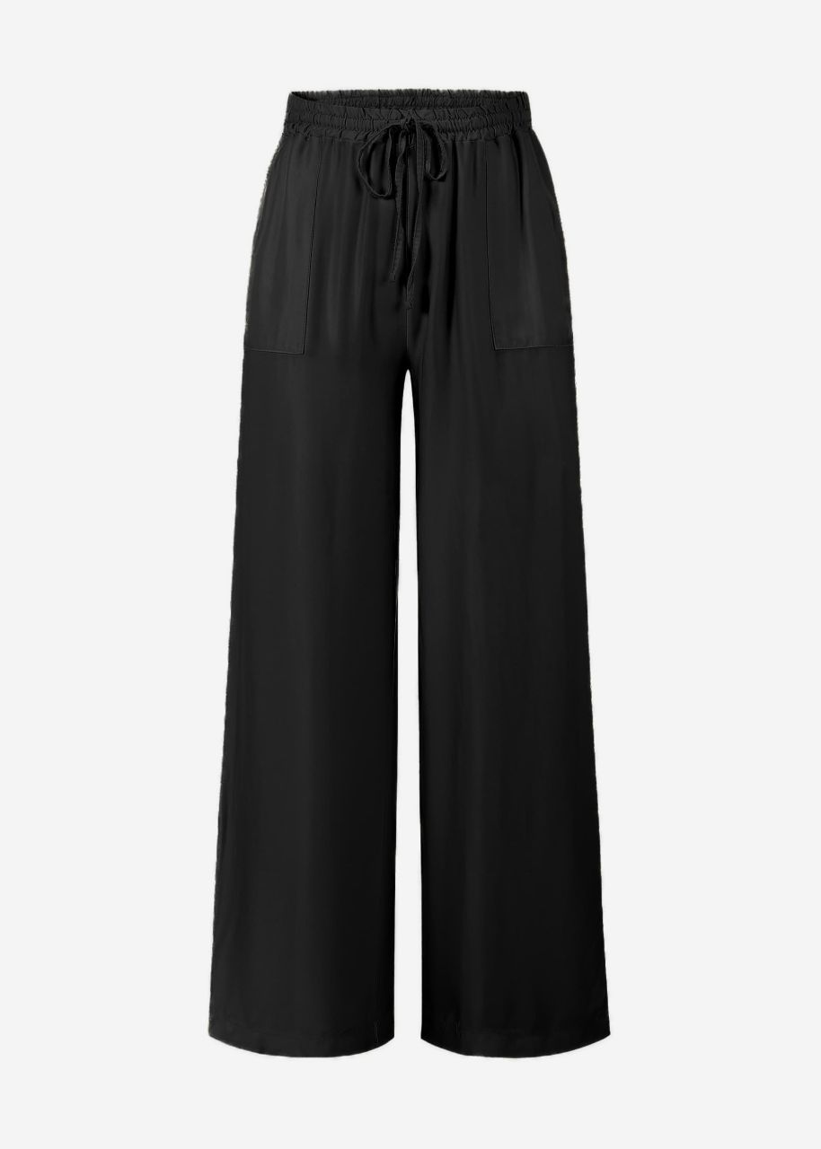 Satin pants - black